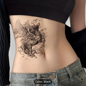 Realistic Large Pegasus horse temporary Tattoo.